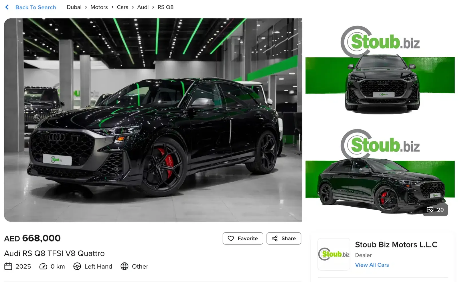 Audi RSQ8 su Dubizzle