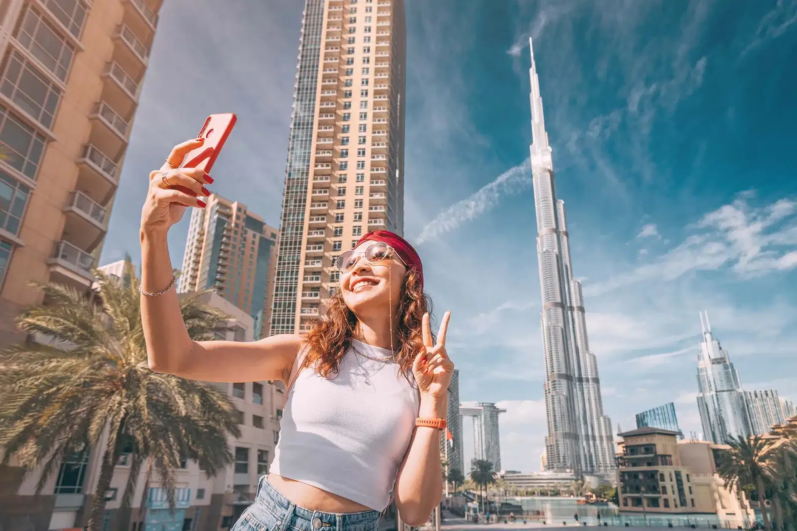 Influencer durante le riprese a Dubai